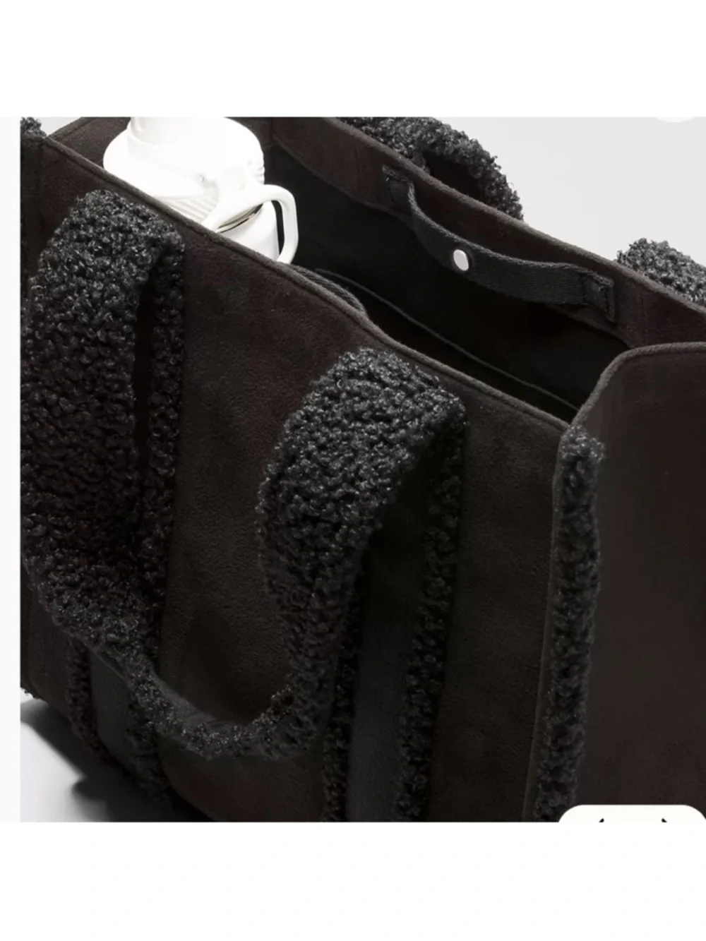 Lululemon Boxy Tote 10L Black Faux Shearling NWT